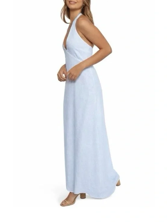 Petal & Pup Millie Halter Pale Blue Maxi Dress XL - Picture 2 of 10